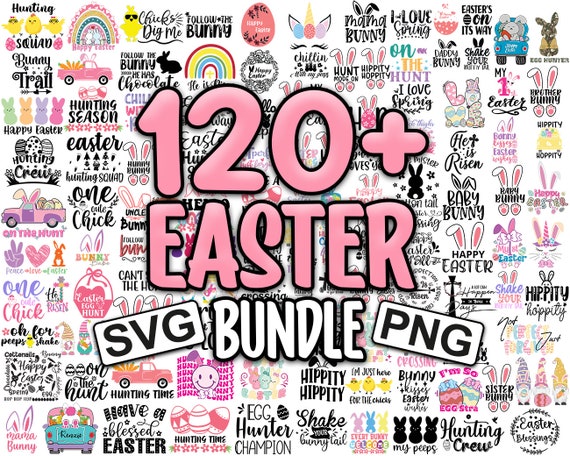 Easter SVG Bundle | Bunny, Peeps, Egg Hunt Designs (Digital Download)