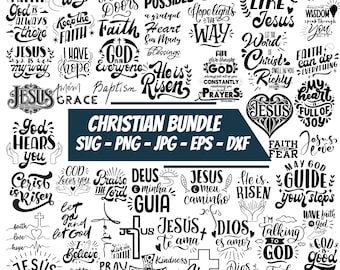 Paquete SVG cristiano: versículos bíblicos, fe, Jesús y diseños religiosos (descarga digital)