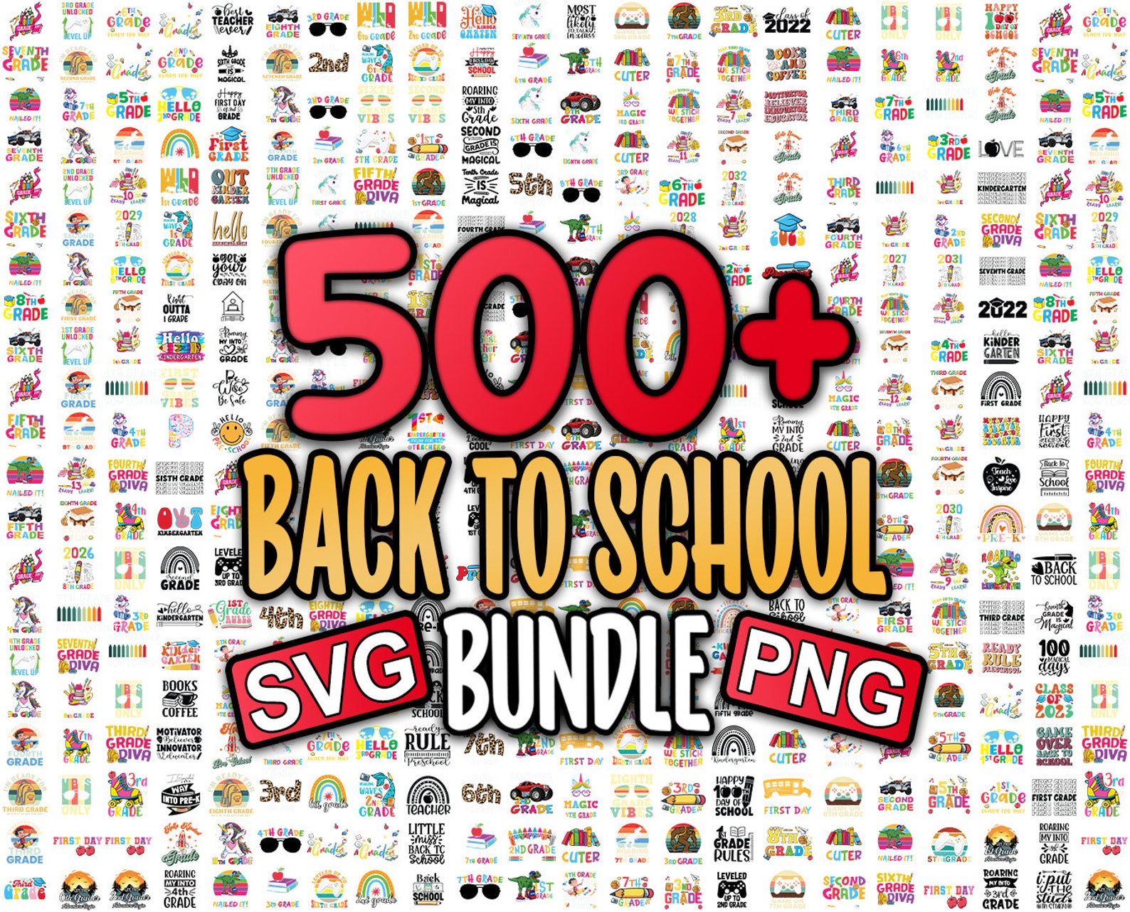 Back to School Svg Bundle First Day of School Hello Pre Kindergarten ...