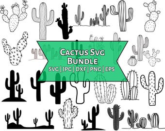 Cactus SVG Bundle Cactus Flower SVG File Succulent Png for Shirts Cacti ...
