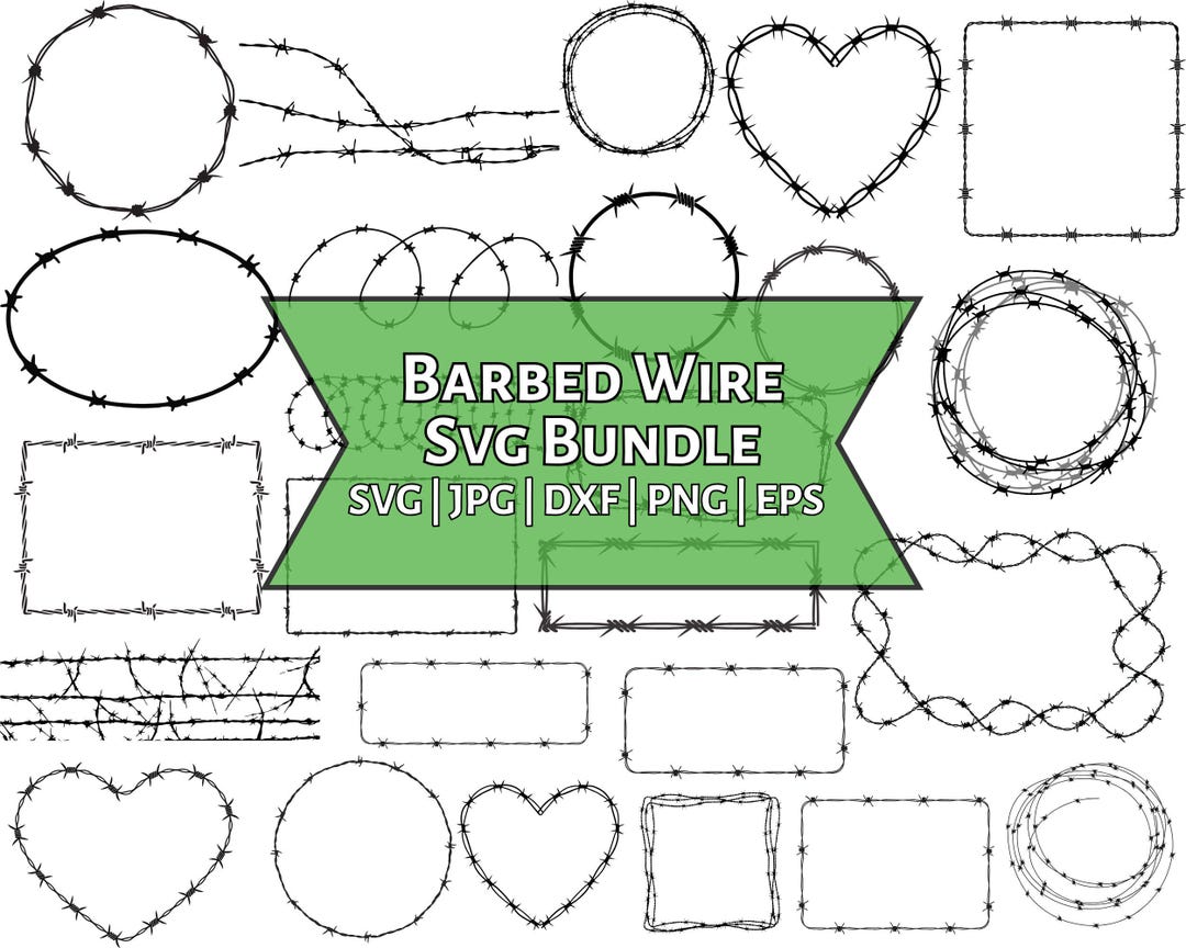 Barbed Wire SVG Bundle: Silhouette Cut Files for Cricut (digital ...