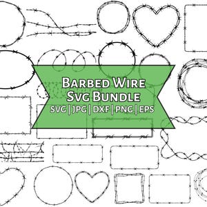 Barbed Wire SVG Bundle: Silhouette Cut Files for Cricut (Digital Download