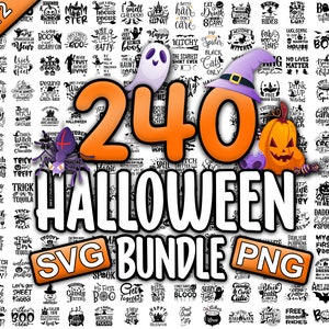 Halloween svg bundle Quotes Shirt Witch Spooky Season Trick or Treat Momster Vibes mama Decor sayings Magic svg Cricut