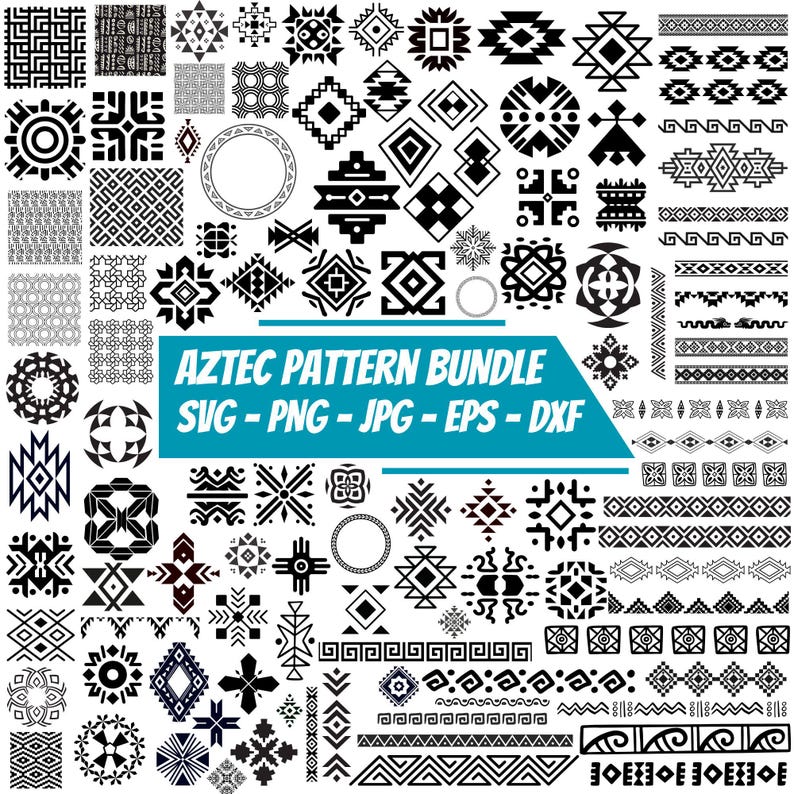 Aztec Pattern SVG Bundle, Tribal Southwestern Designs (svg, Png, Jpg ...