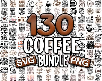Coffee SVG Bundle, Funny Coffee Quotes, Shirt Designs (Digital Download)