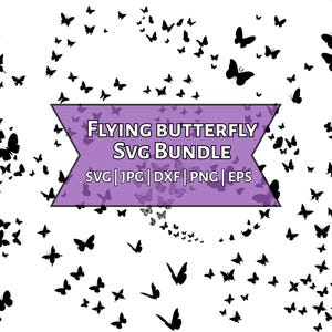 Flying Butterflies SVG Bundle: Clipart, PNG, Cricut Files (Instant Download)