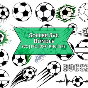 Soccer SVG Bundle: Ball Monogram, Outline Cut Files (Digital Download)