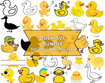 Paquete SVG de patito de goma: Clipart de patito amarillo, archivo de corte (descarga digital)