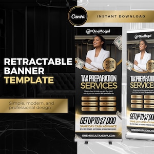 Door Hanger, Tax Prep Services, Tax Prep Door Hanger, Tax Preparer, 2025 Income Tax, Tax Season, 2025 Tax Flyer, Edit In Canva, Gold, Black