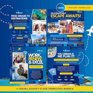 Travel Agent Flyer, DIY E-Flyer Template, Travel Flyer, Vacation Flyer, Travel Agency, Social Media Flyer, Canva Editable, Canva Flyer