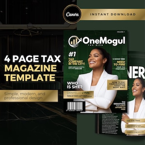 Plantilla de revista de impuestos, folleto de impuestos sobre la renta, preparadores de impuestos, folleto de preparación de impuestos de 2025, folleto de servicios de impuestos para hacer uno mismo, temporada de impuestos, folleto comercial, Canva para hacer uno mismo