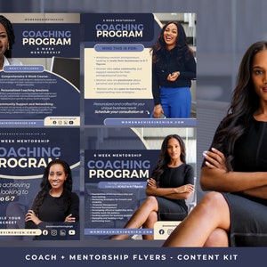 DIY Business Coach, Mentorship, and Content Template Bundle for Social Media | Made for Small Businesses and Fully Customizable in Canva