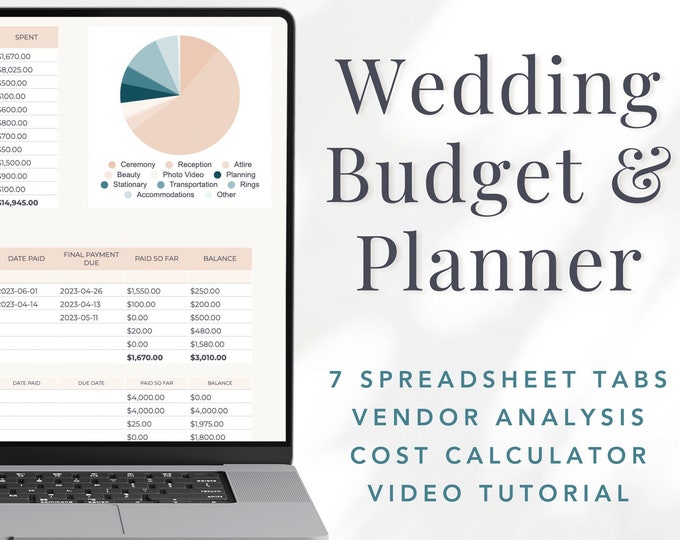 Wedding Budget Planner: Excel & Google Sheets Template - Etsy