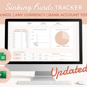 Sinking Funds Tracker, Instant Download, Excel Budget Spreadsheet, Google Sheets Savings Tracker, Finance Spreadsheet, Vacation Savings