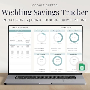 Savings Goal Tracker Google Sheets Template, Couples Dream Wedding Planner Spreadsheet, Personal Finance Planner for Budgeting Success
