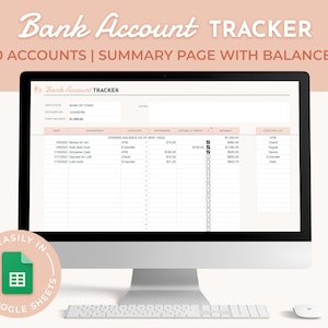 Plantilla de planificador financiero de presupuesto de cuenta bancaria definitiva para hojas de cálculo de Google y Excel, seguimiento de facturas, seguimiento de tarjetas de crédito y gastos