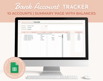 Ultimatives Bankkonto Finanzplaner für Google Sheets und Excel, Bill Tracker, Kreditkarte und Spending Tracker