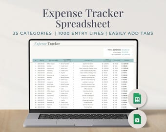 Seguimiento de gastos para pequeñas empresas / Plantilla de Hojas de cálculo de Google y Excel (Descarga digital)