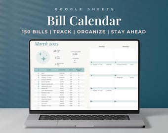 2025 Monthly Bill Calendar: Google Sheets Budget Planner (Digital Download)