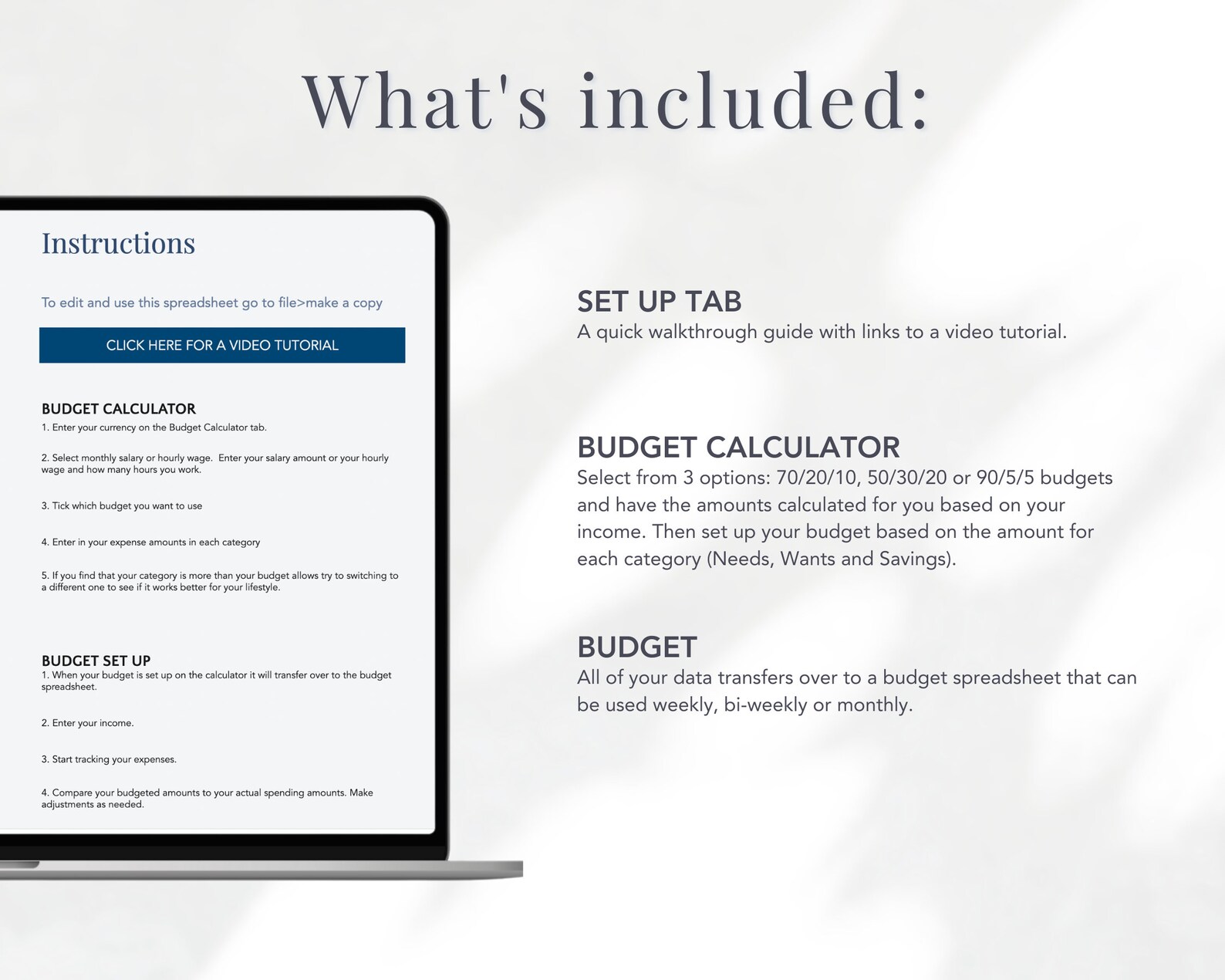 50 30 20 Budget Spreadsheet Template Budget Planner Calculator Budget 