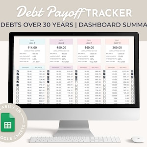 Rastreador de pago de deudas, descarga instantánea, Debt Snowball para Excel, hoja de cálculo de Google Sheets, rastreador de deudas, planificador financiero, pago de préstamos