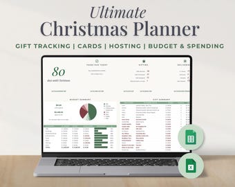 Christmas Planner, Holiday Budget & Gift Tracker (Google Sheets)