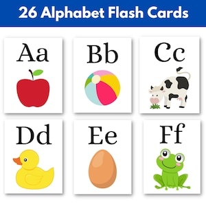 ABC Karteikarten, Alphabet Karteikarten, Lernkarten, Alphabet druckbare, digitaler Download für Kinder, ABC-Spiel, Vorschulvorbereitung, ABC lernen