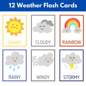 Cartes météo, Cartes météo imprimables, Vocabulaire météorologique, Activité météo, Cartes imprimables, Matériel d'apprentissage à domicile