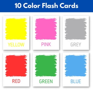 Flashcards coloridos, Flashcards minimalistas para pré-escola, Cartões coloridos para impressão, Aprendizagem de cores, Download digital, Impressão para educação domiciliar