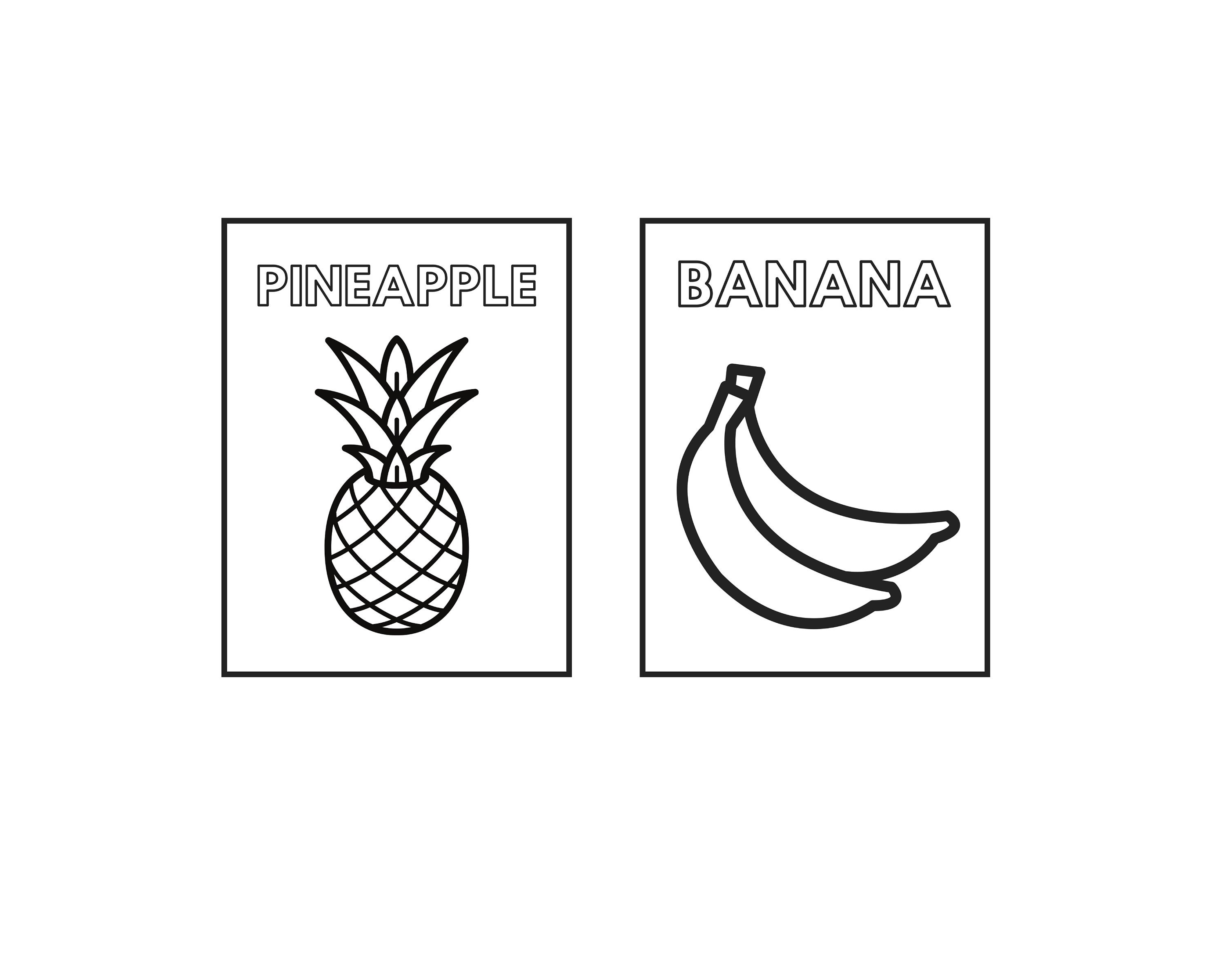 Simple Fruit Coloring Pages for Kids, Toddlers, Preschoolers - Etsy Canada
