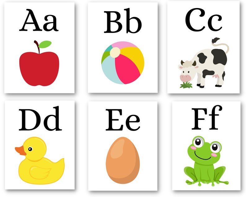 ABC Flash Cards Printable ABC Flashcards Full Color Preschool Activity ABC Flash Cards Printable ABC Flashcards Full Color Preschool Activity
