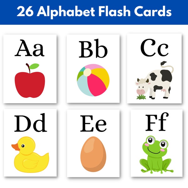 ABC Flash Cards Printable Digital Download | ABC Flashcards | Full color | Preschool Activity | Homeschool & Daycare