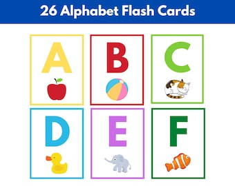 Tarjetas didácticas imprimibles del ABC coloridas