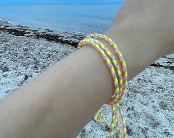 Bracelet fil de coton tressé : bracelet tissé bohème imperméable