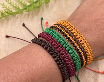 Waxed Cord Bracelet: Adjustable Boho Surfer Bracelet