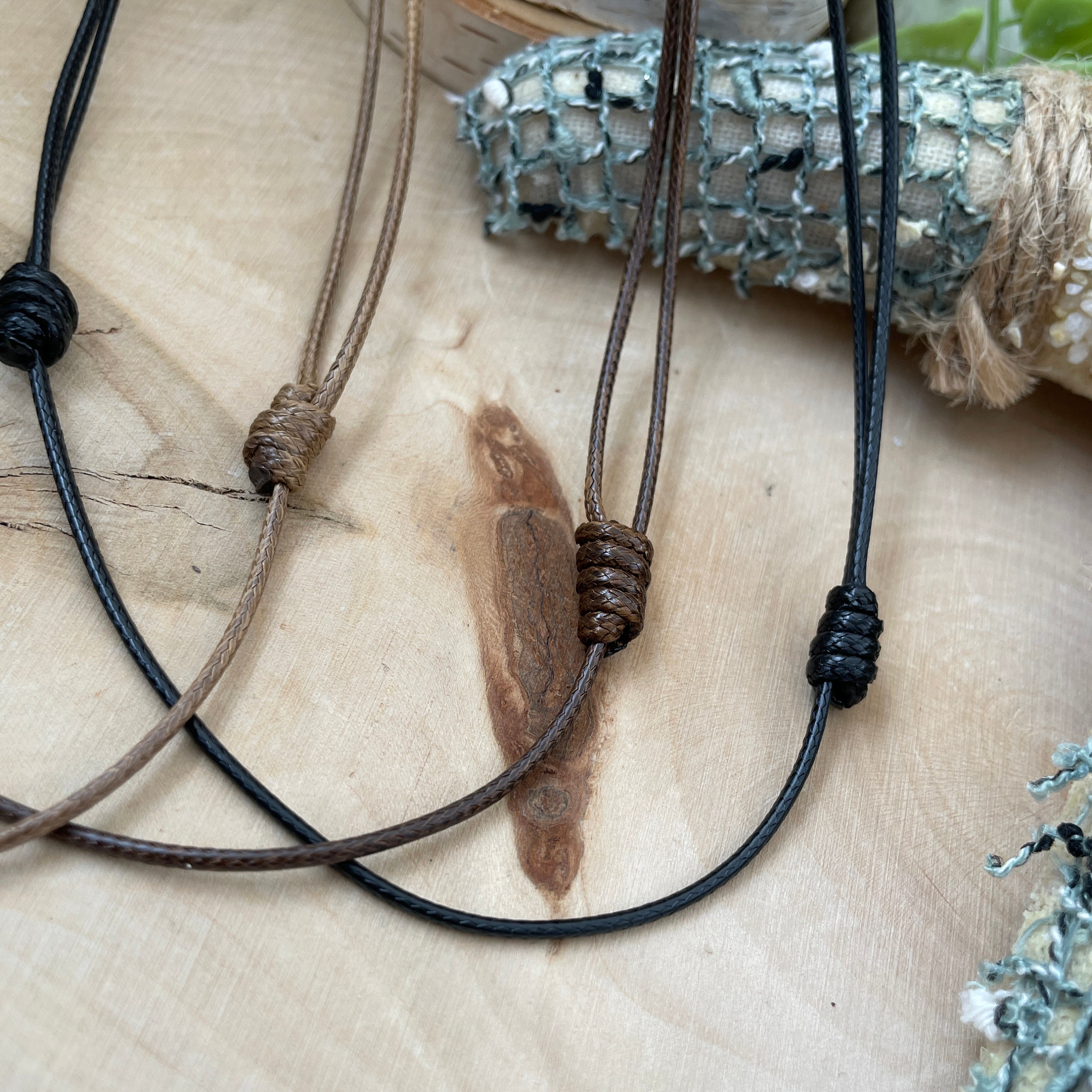 Adjustable Waxed Cord Necklace – Sol Rising, LLC