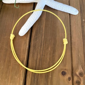 Waxed cord anklet bracelet, Surfer beach anklet for women and men, adjustable Anklet, ankle bracelet boho, ankle bracelets for women Yellow