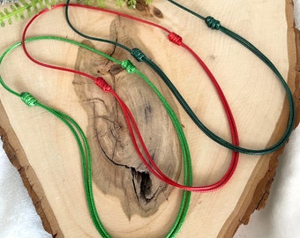 Adjustable Waxed Cord Necklace: Boho Charm Necklace