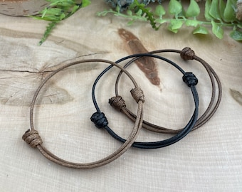 Pulsera de cordón encerado impermeable: estilo bohemio surfero ajustable