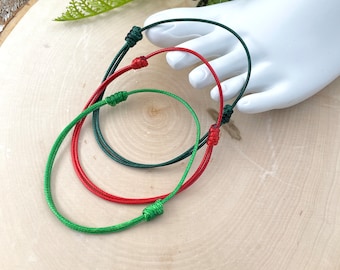 Bracelet de cheville en cordon ciré, cadeau de couple pour petit ami, bracelet de cheville boho, bracelets de cheville pour femme, cadeau de Noel de petit ami, ensemble de cheville