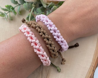 Pulsera Boho Trenzada de Girasol: Pulsera de Cordón Encerado Ajustable