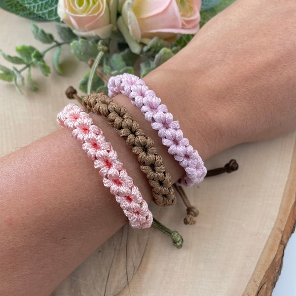 Zonnebloem armband, Boho gevlochten armband, bloemenmeisje armband, verstelbare armband, zonnebloem vriendschap armband, surfer armband,