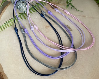 Adjustable Waxed Cord Necklace: Boho Charm Necklace