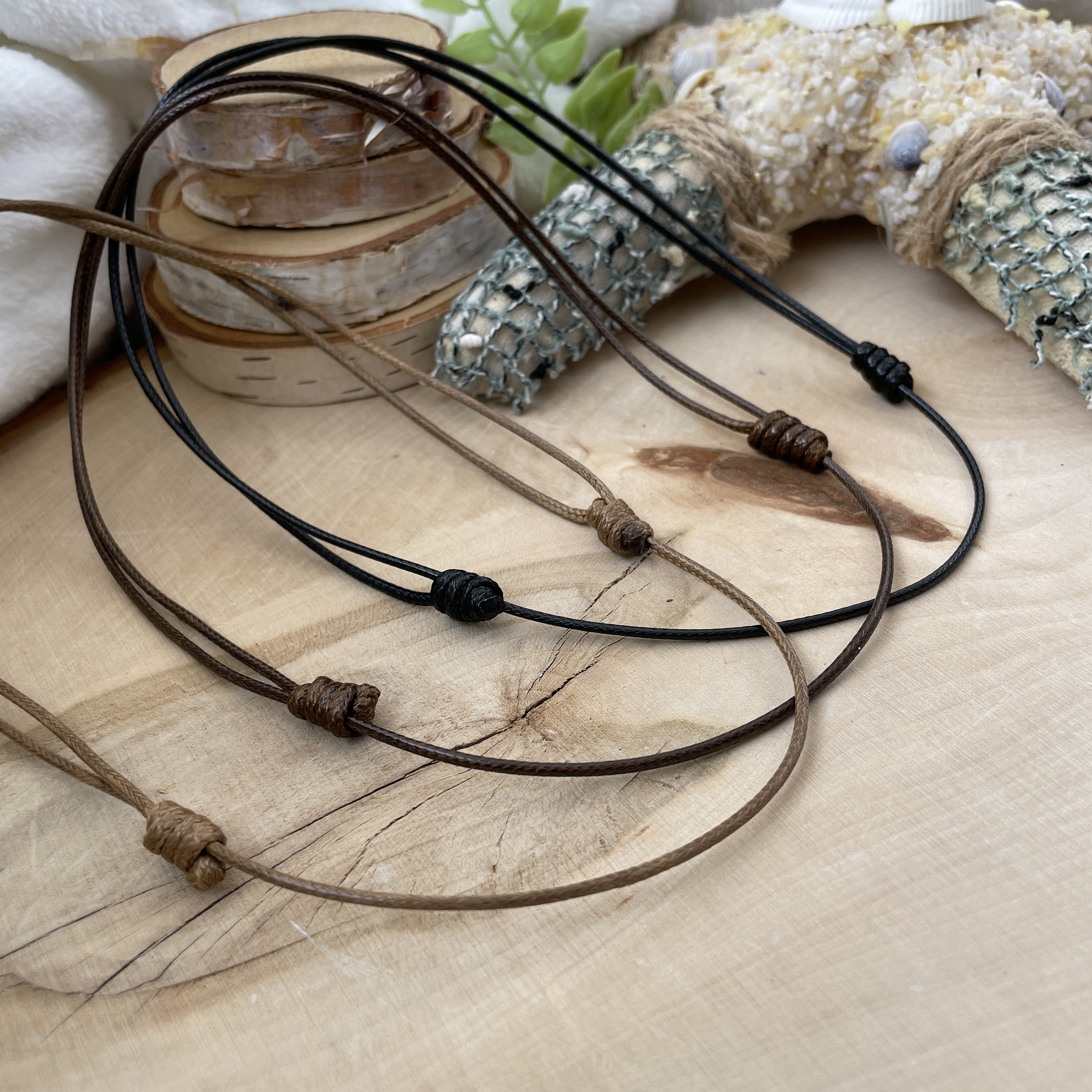 Adjustable Waxed Cord Necklace – Sol Rising, LLC