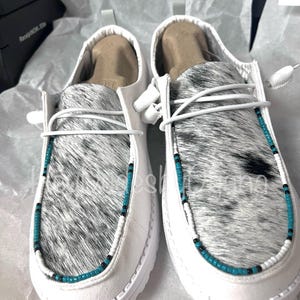 Custom Women’s Beaded Cowhide Hey Dudes