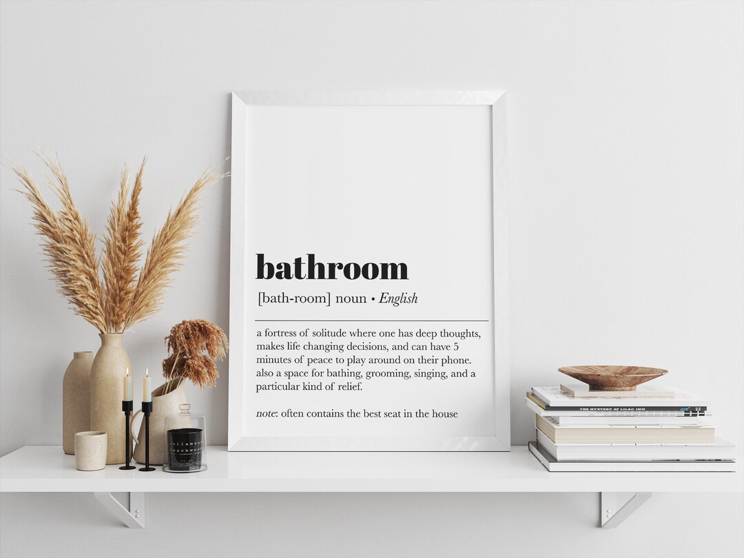 Bathroom Definition Wall Art Print Bathroom Printable Bathroom Etsy