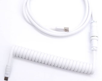 Premium Artisan All-White Mechanical Keyboard Cable
