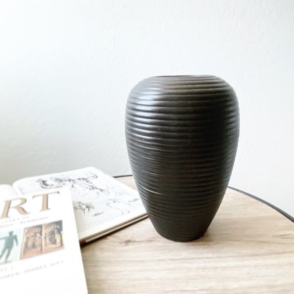 Vintage Ribbed / Fluted Metal Vase