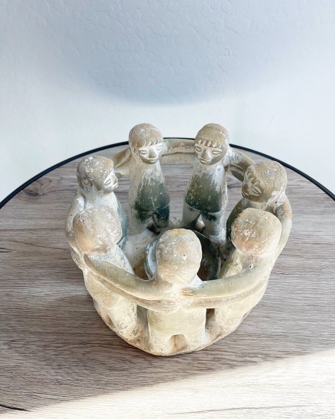 Vintage Circle of Friends Candle Holder Statue Handmade Etsy