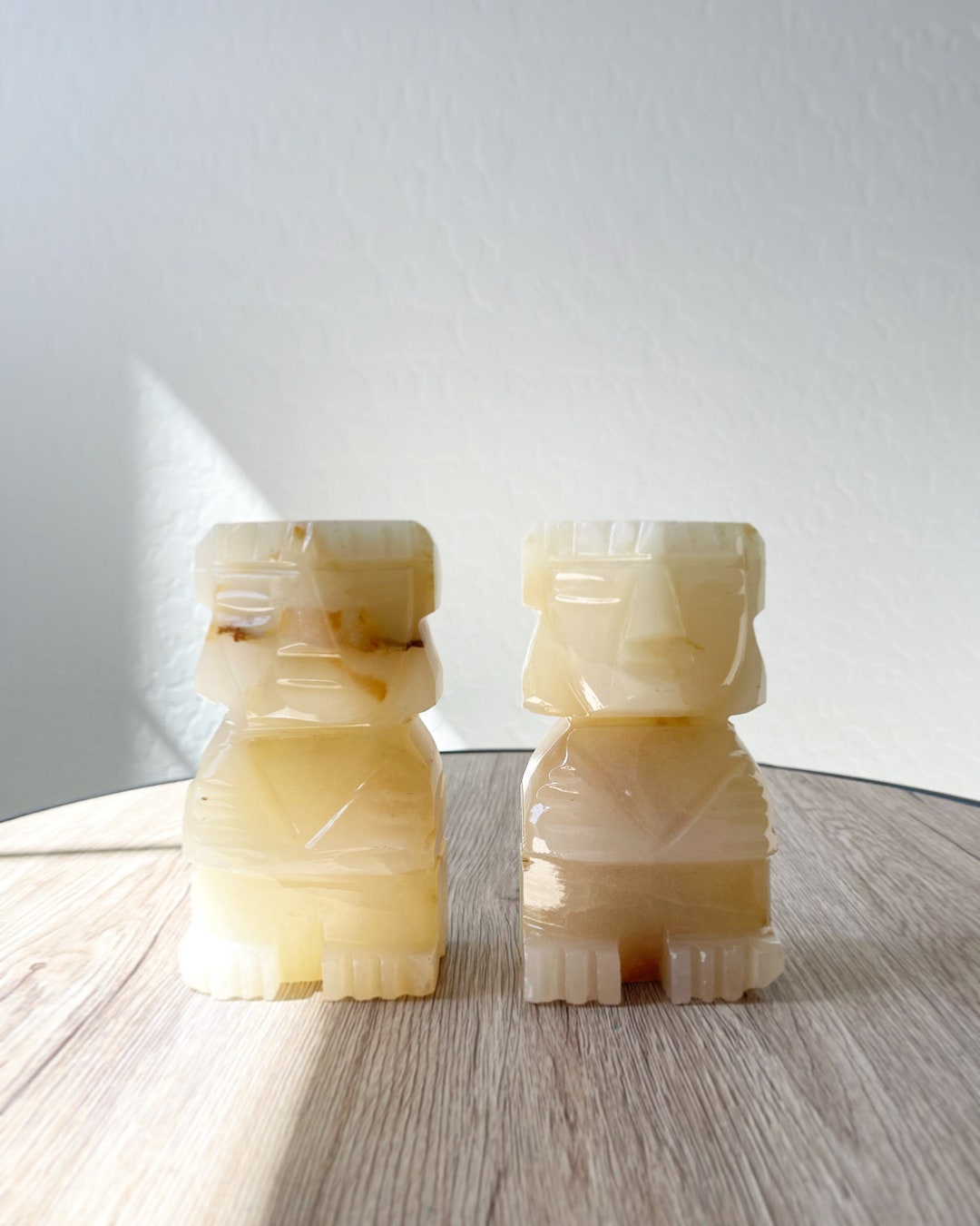 Vintage Carved Onyx Aztec Bookends Mayan Style Tiki - Etsy